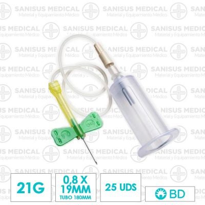 Palomilla Vacutainer de seguridad BD 21G con portatubos Verde - 8 Cajas de 25 uds  - Ref 368654 - Imagen 5