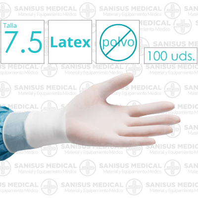 Guantes quirúrgicos de látex estériles sin polvo 50 pares T. 7.5