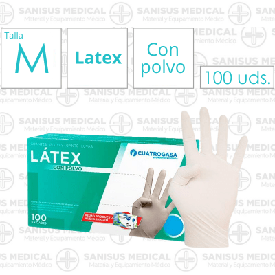 Guantes de Látex con Polvo T. M  Caja 100 uds