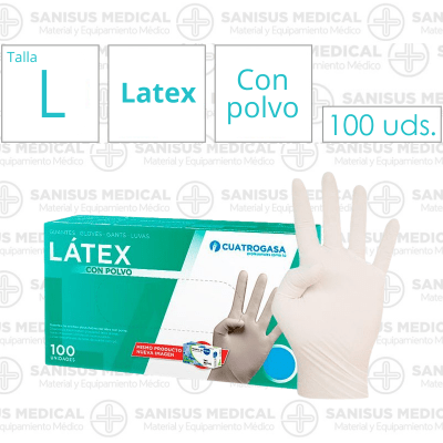 Guantes de Látex con Polvo T. L  Caja 100 uds