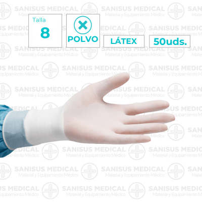 Guantes quirúrgicos de látex estériles sin polvo 50 pares T. 8