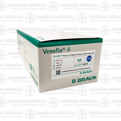 Palomilla Venofix 23G 0,65 x 20mm Azul  Caja 50 uds - Imagen 2