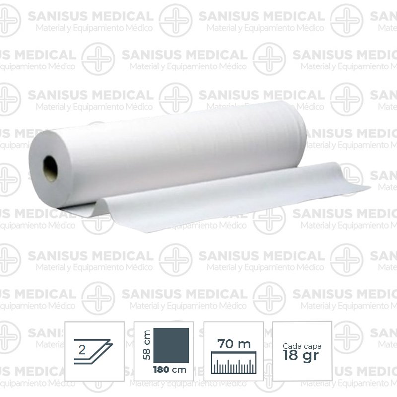 Rollo-papel-para-camilla-58-cm-X-70-mtrs-2-capas-Precortado-a-180cm-Con-bolsa