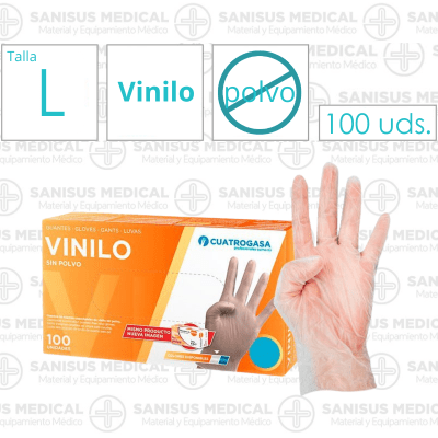 Guantes de Vinilo sin Polvo Talla L - Caja 100 uds