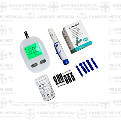 Glucómetro para Medir Glucosa de Tezaro Pharma (Incluye 50 Tiras Reactivas y 50 Lancetas)