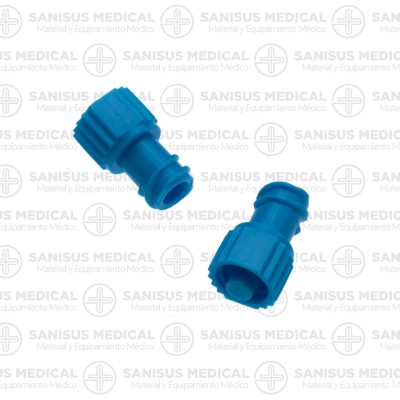 Tapones doble Luer-Lock Macho-Hembra Azul