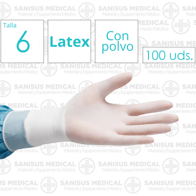 Guantes Quirúrgicos de Látex Estériles con Polvo 50 pares T.6