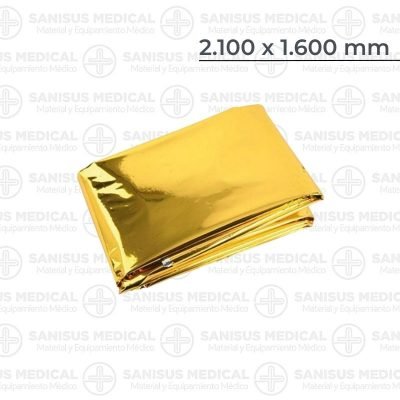Manta isotérmica de supervivencia oro-plata