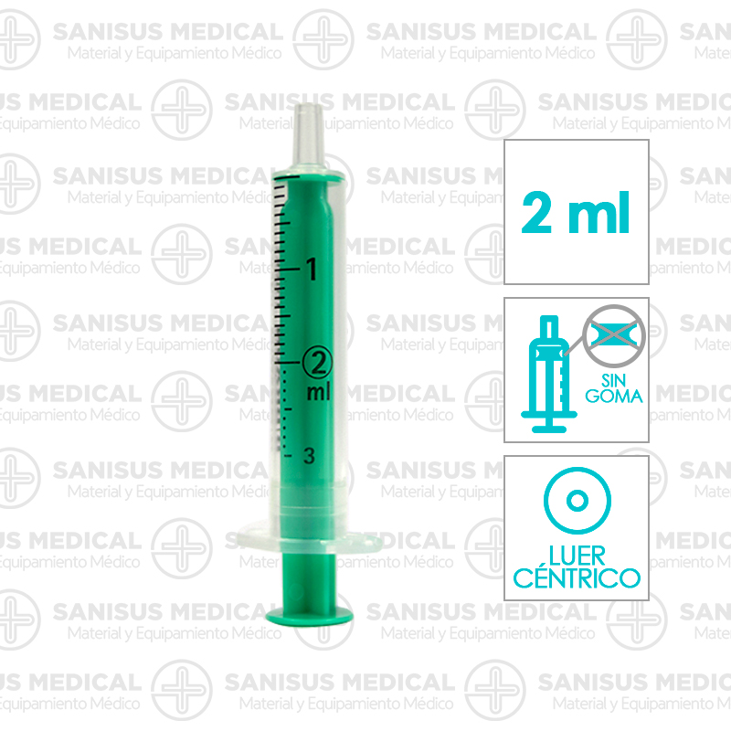 Jeringa Injekt Braun 2ml de 2 cuerpos Luer céntrico Caja 100 uds