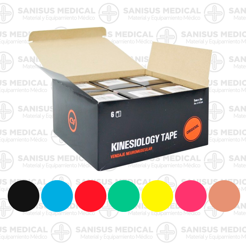 Caja Vendaje neuromuscular 5cm x 5m color a elegir <br> 6uds