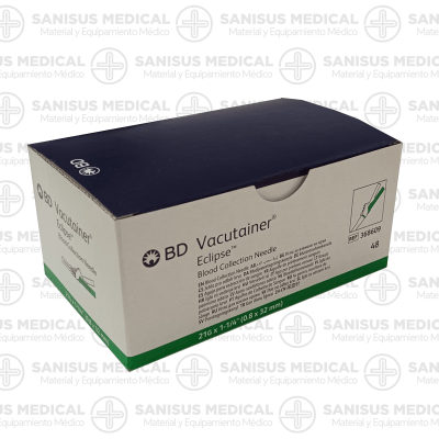Aguja de seguridad BD Vacutainer Eclipse 21G 0,8x32mm para extracción múltiple 48 uds - Imagen 2