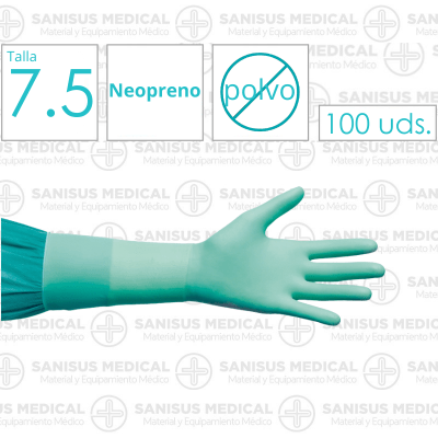 Guantes quirúrgicos Neopreno sin polvo T. 7.5 Caja 50 pares