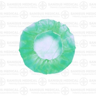 Gorro abierto redondo de polipropileno verde Bolsa 100uds