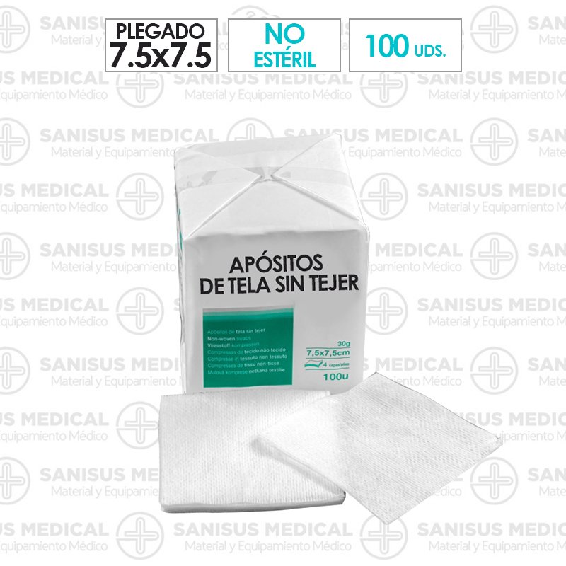 Gasas no estériles TNT 7.5x7.5cm Paquete de 100 uds