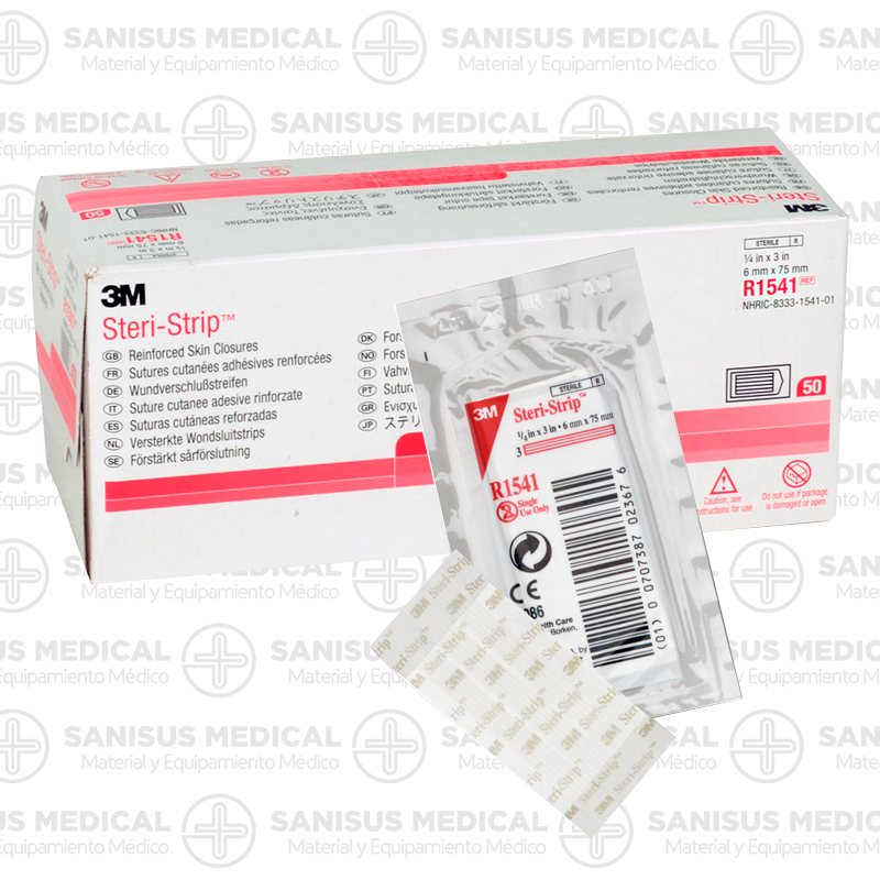 Tiras de Aproximación 3M™ Steri-Strip 6 x 75 mm. Caja de 50 sobres de 3 uds.