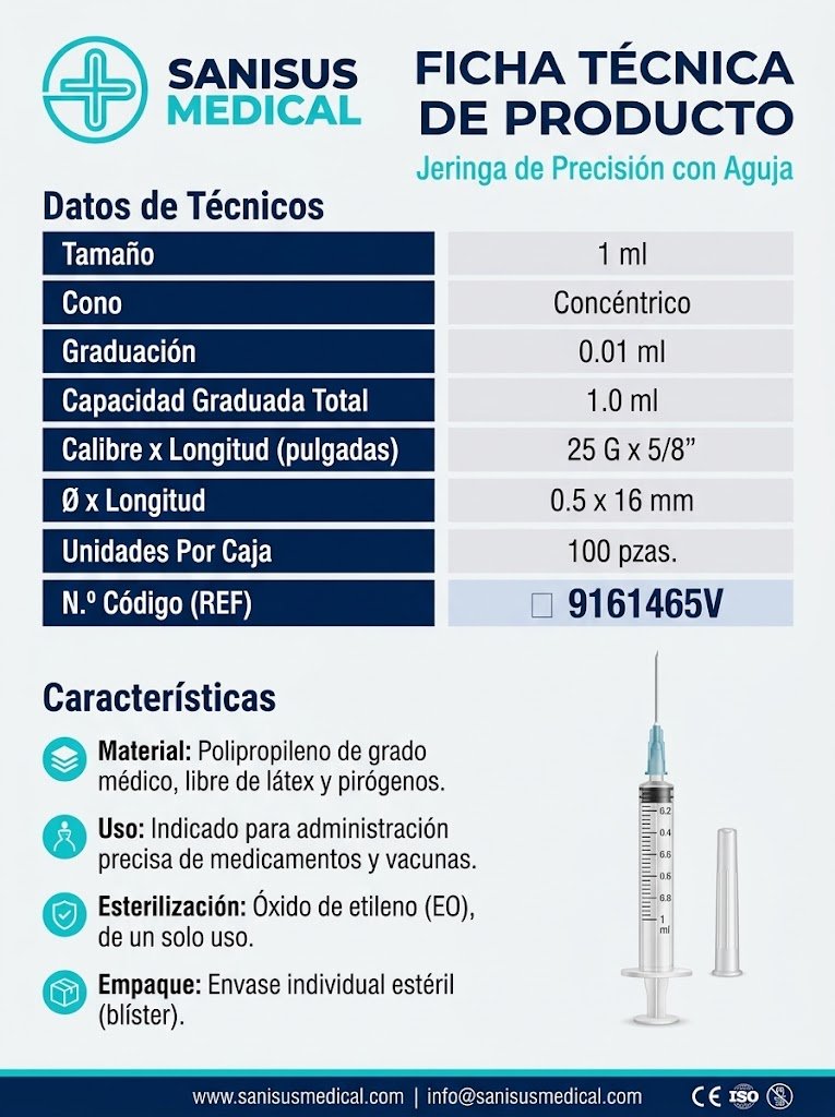 Jeringa 1ml con aguja tuberculina (0,5x16mm) Omnifix-F Braun Caja 100 uds - Imagen 2