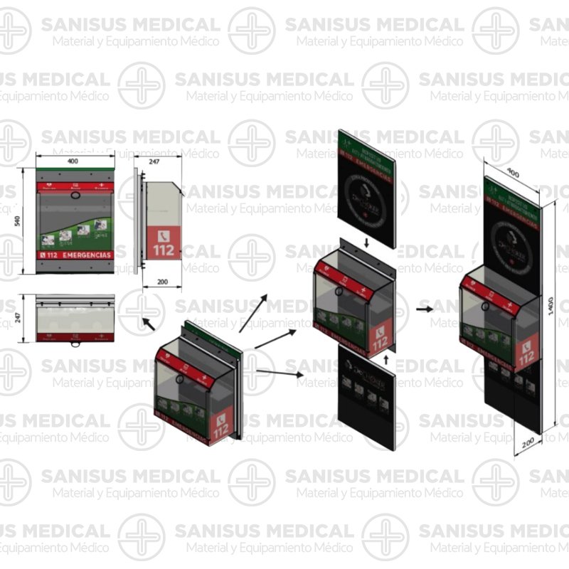 Columna señalización TRIO Dechoker panelada con alarma - Imagen 2