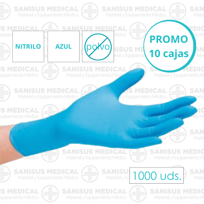 nitrilo azul guantes