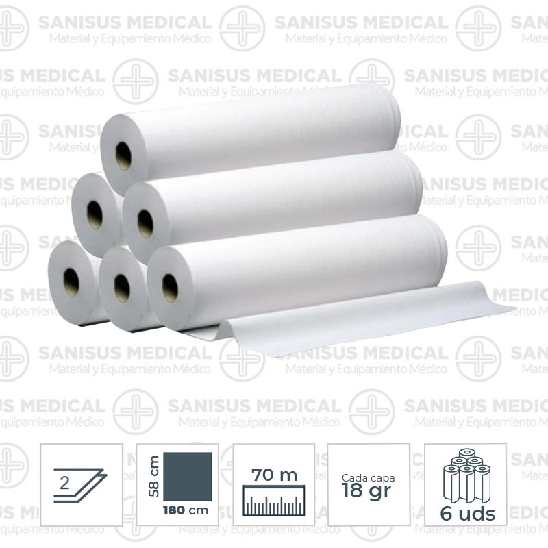 Rollo-papel-para-camilla-58-cm-X-70-mtrs-2-capas-Precortado-a-180cm-x6