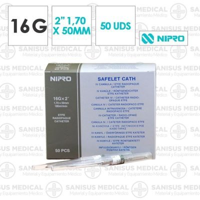 Catéter Intravenoso Nipro 16G 50mm GRIS