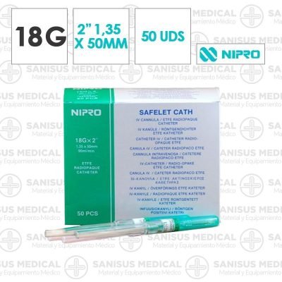 Catéter Intravenoso Nipro 18G 50mm Verde