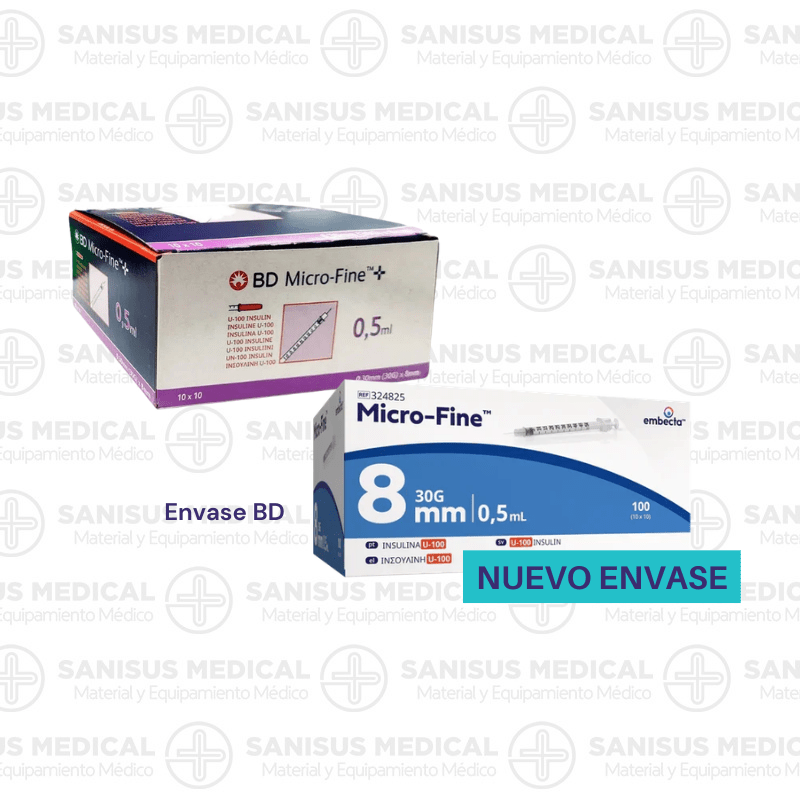Jeringa de Insulina BD (Embecta) Micro-Fine 0,5 ml Aguja 30G 0,30x8mm BD Caja 100 uds - Imagen 4