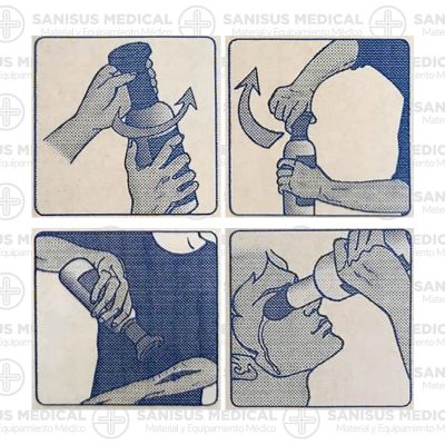 Lavaojos de emergencia con soporte de pared Dual drop con solución salina 500ml + solución salina PH neutro 250ml - Imagen 2