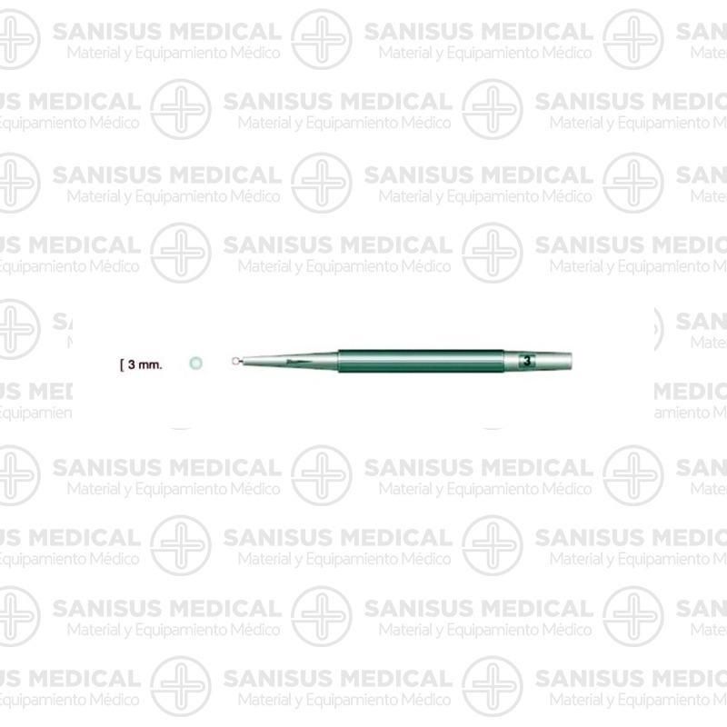 Cureta dermatológica desechable y estéril   3mm  1ud