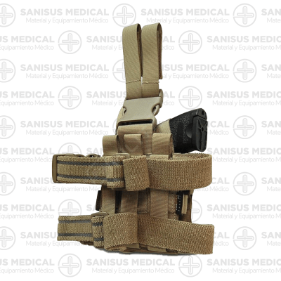 adaptabilidad a cualquier tipo de pistola existente en el mercado y cuantos accesorios monte dicha arma (miras holográficas, linterna, laser, silenciador) UNIVERSAL. Para poder usar con ambas manos, AMBIDIESTRA.