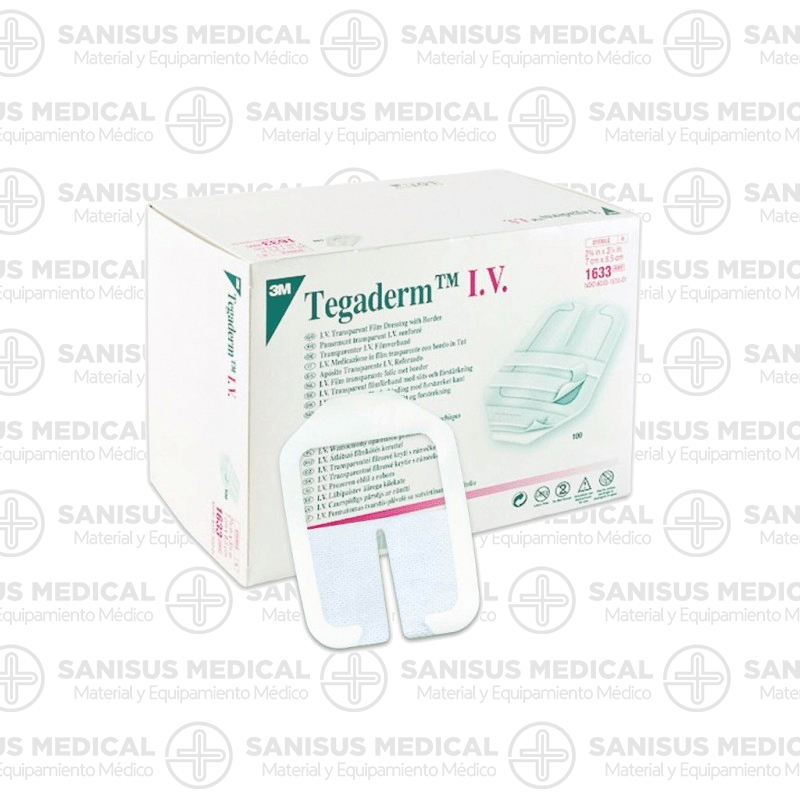 Apósito adhesivo transparente Tegaderm I.V. 7 x 8,5 cm Caja 100 uds - Imagen 3