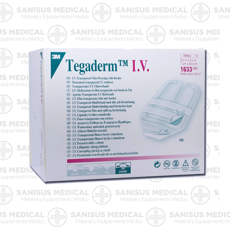 Tegaderm I.V 7 x 8,5 cm. Caja de 100