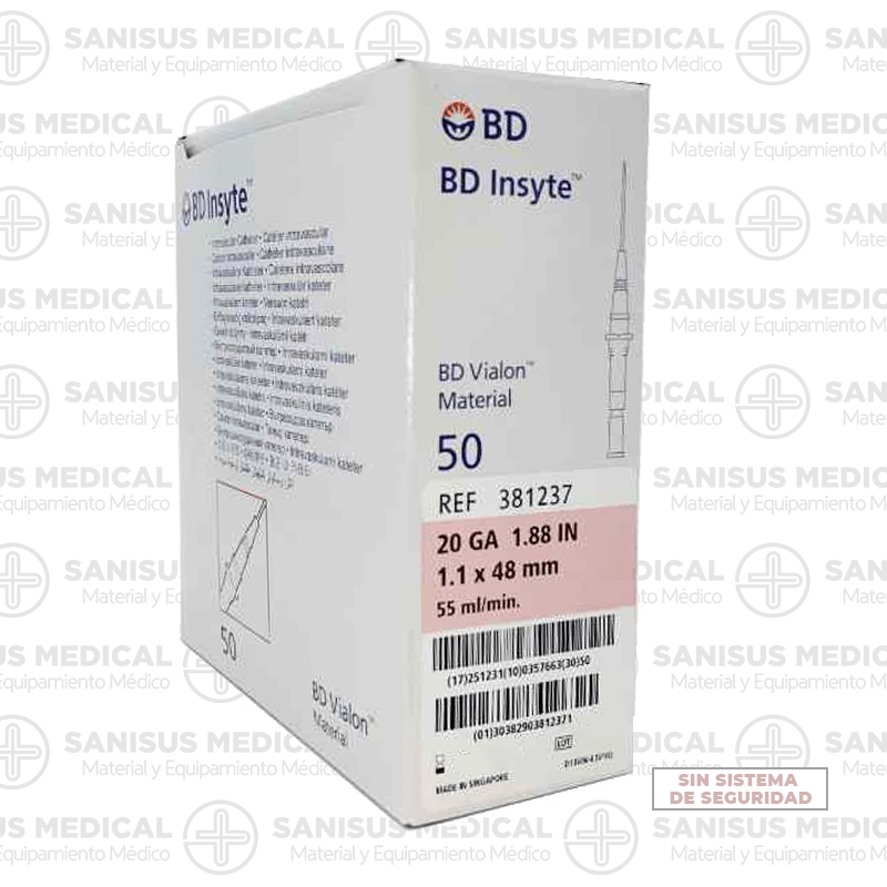 Catéter BD Insyte Vialon 20GA Caja 50 uds