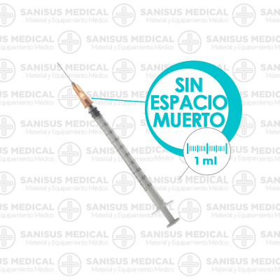 Jeringa Ico Plus 3 cuerpos 1ml tuberculina con aguja 0,5x16mm sin residuo  Caja 100 uds - Imagen 2