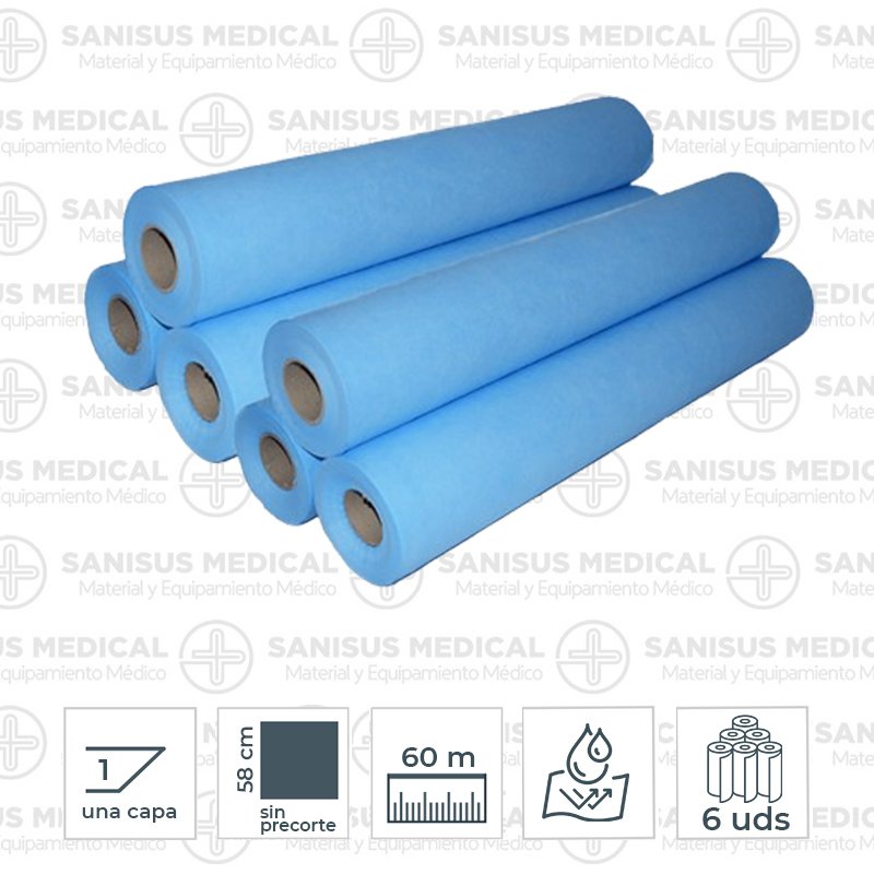 Rollo-papel-camilla-azul-impermeable-1-capa-58cm-x-60m--Caja-6-uds