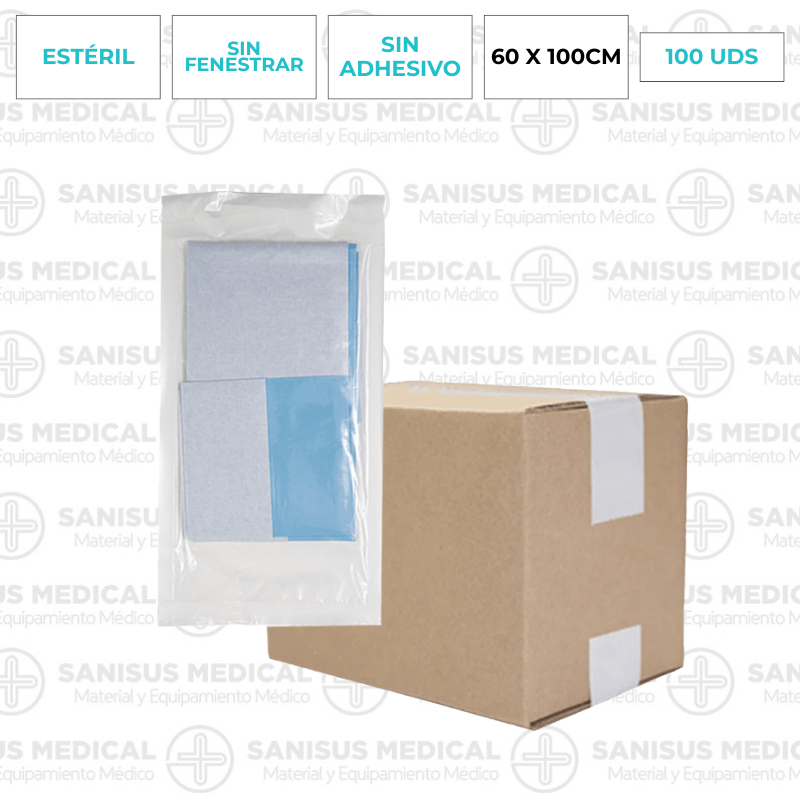 Paño estéril plastificado 60 X 100 Caja 100 uds