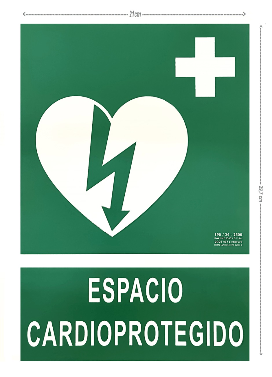 Cartel Espacio Cardioprotegido luminiscente