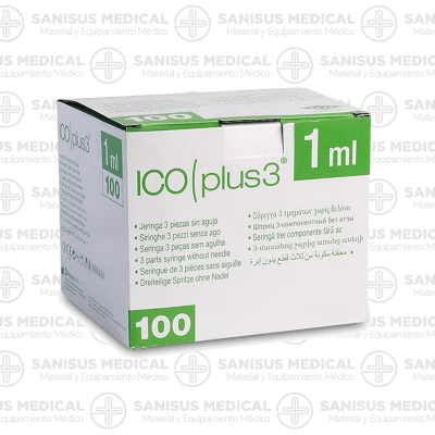 Jeringa tuberculina 1ml sin aguja Ico Plus 3 Caja 100 uds - Imagen 2