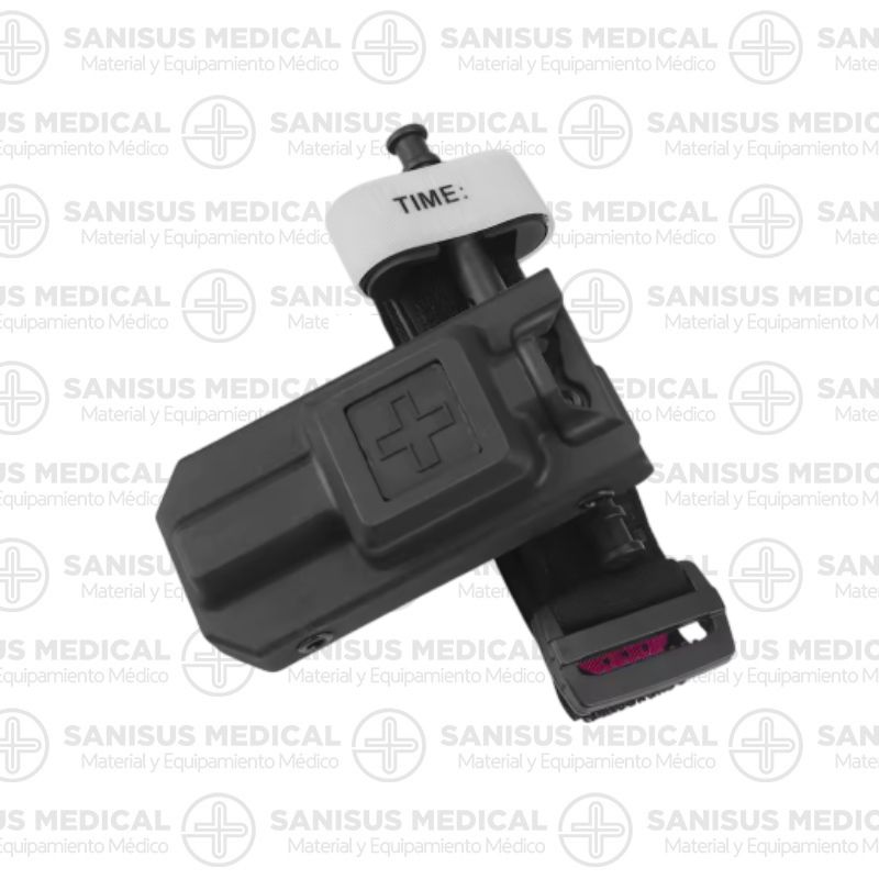 Torniquete de aplicación militar para control de hemorragias con funda