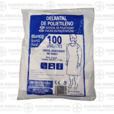 Delantal plástico blanco Bolsa 100uds - Imagen 2