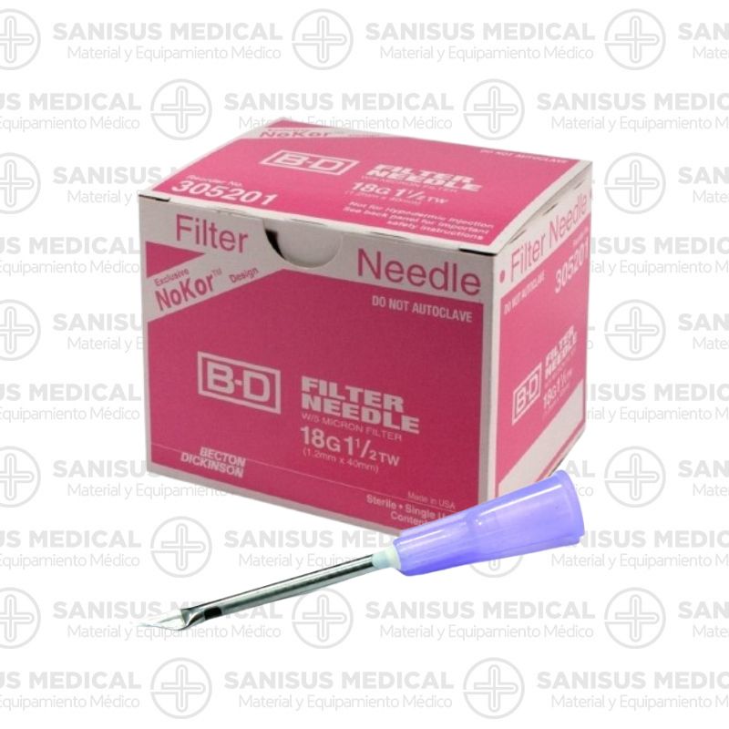 Aguja de transferencia relleno Nokor 18G 1,25x 40mm. Caja 100uds