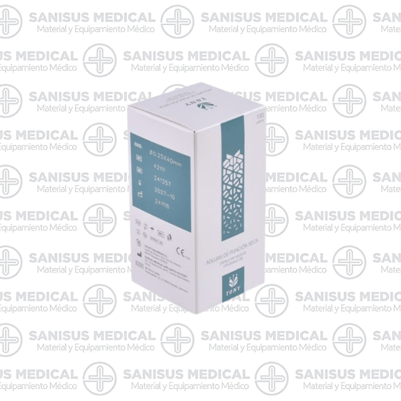 Aguja punción seca TONY 0.25mm x 40mm / Caja 100 uds
