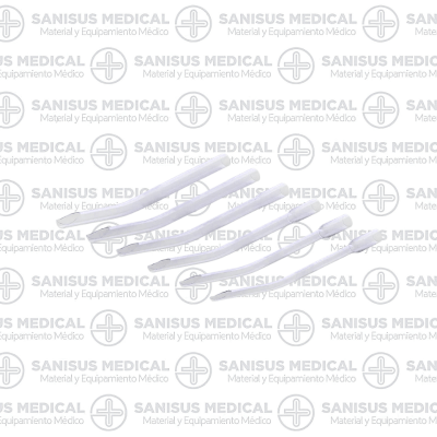 Cánula curva de aspiración intrauterina de 18 cm.  Caja de 50 uds