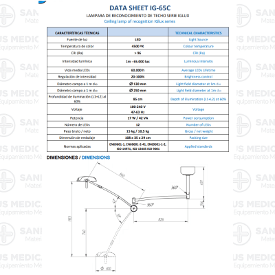 Lámpara de pared LED IGlux IG-65W - Imagen 3
