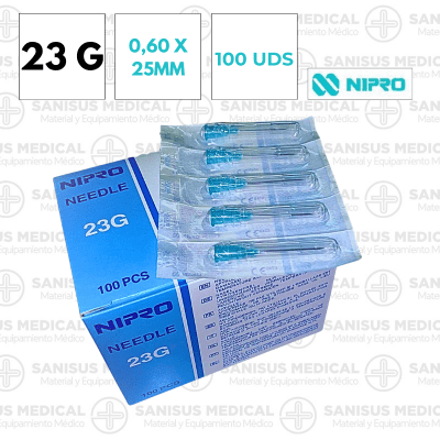 Agujas Nipro 23G 0,60mm x 25mm Ref: HN-2325-ET Caja 100 uds (copia)