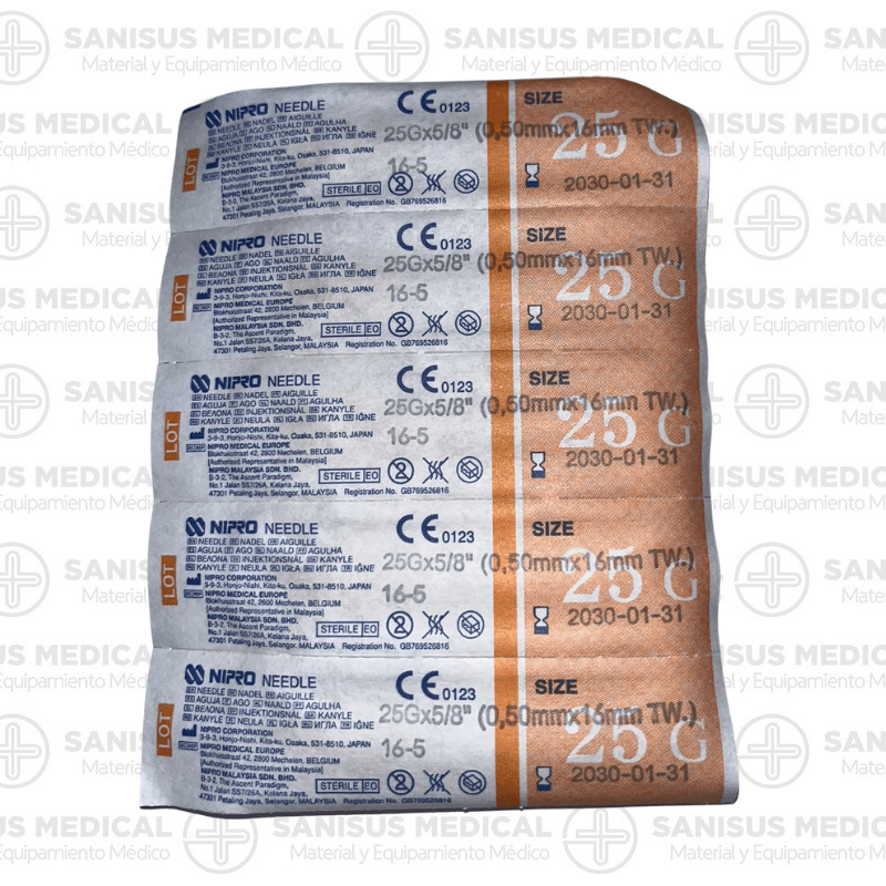 Agujas Nipro 25G 0,50mm x 16mm - Imagen 3