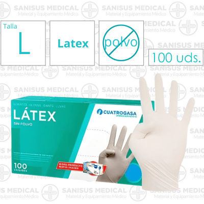 Guantes de Látex sin Polvo T. L  Caja 100 uds