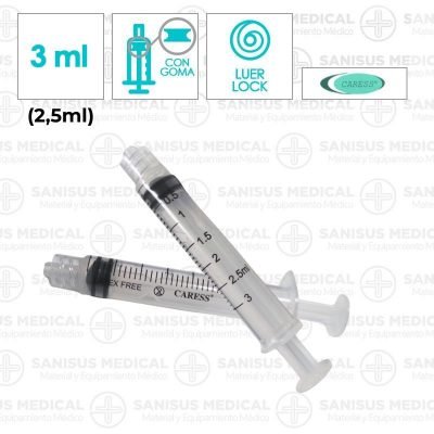 Jeringa 3ml de 3 cuerpos Luer Lock Nipro Caja 100 Uds