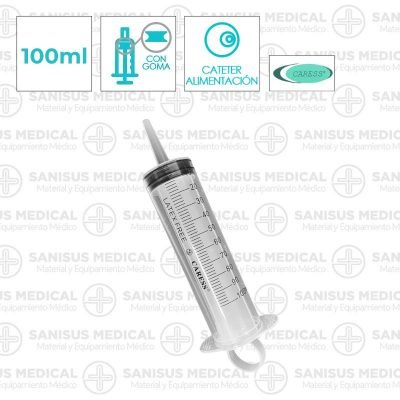 Jeringa Caress 100ml 3 cuerpos catéter alimentación