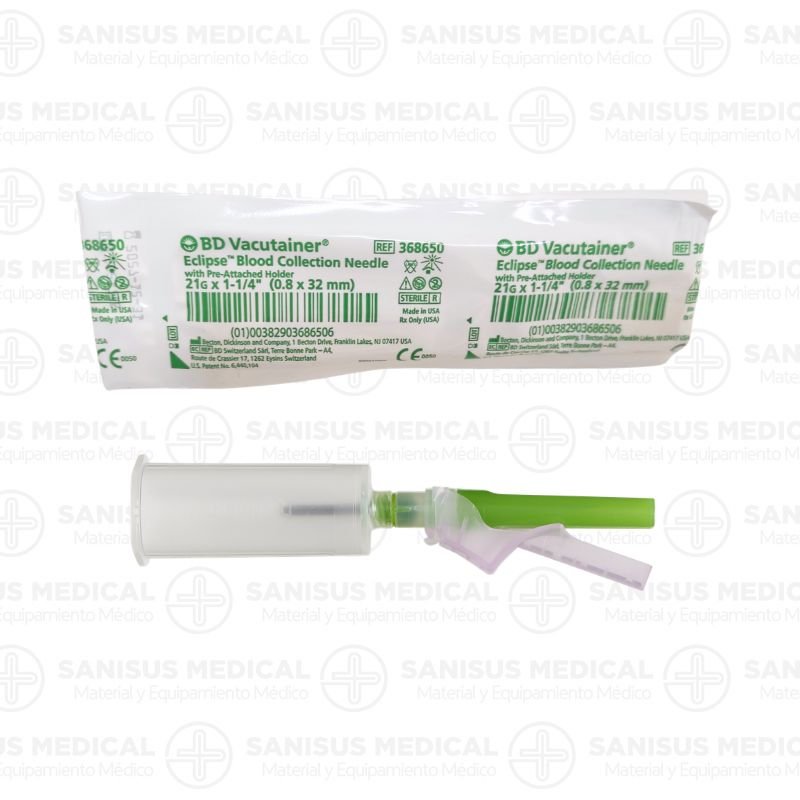 Aguja de seguridad 21G 0.8X25mm con cámara de visualización Caja 50 uds (ref: 368835)