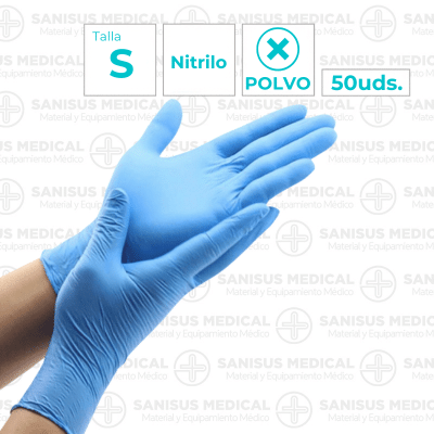 Guantes de Nitrilo Estériles Talla S Caja 50 pares